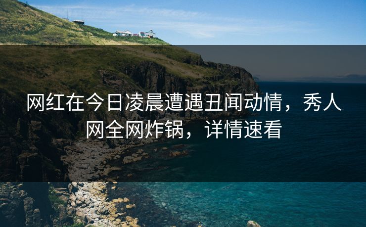 网红在今日凌晨遭遇丑闻动情，秀人网全网炸锅，详情速看