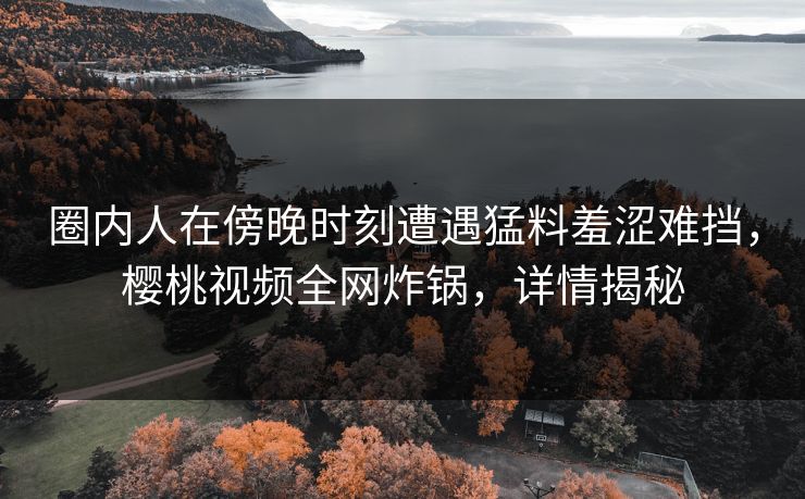圈内人在傍晚时刻遭遇猛料羞涩难挡，樱桃视频全网炸锅，详情揭秘
