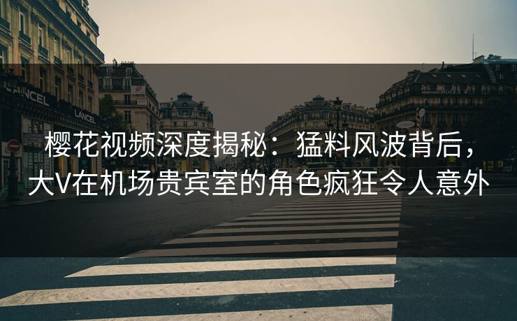樱花视频深度揭秘：猛料风波背后，大V在机场贵宾室的角色疯狂令人意外