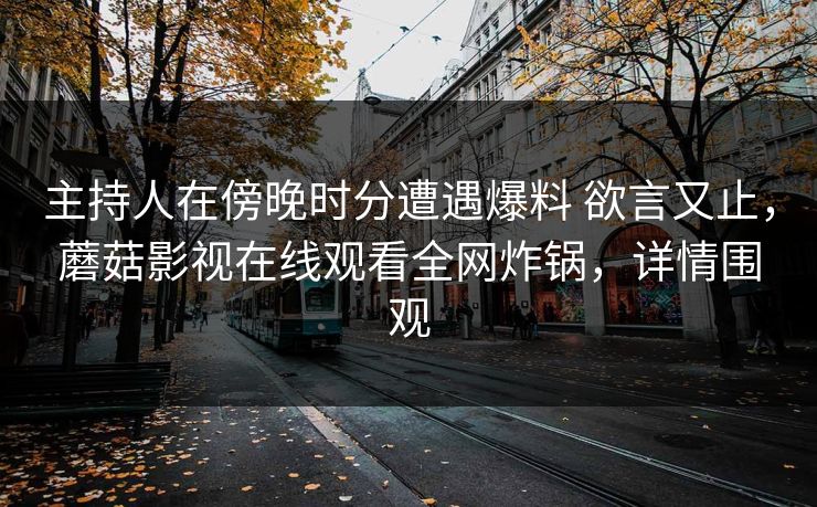 主持人在傍晚时分遭遇爆料 欲言又止，蘑菇影视在线观看全网炸锅，详情围观