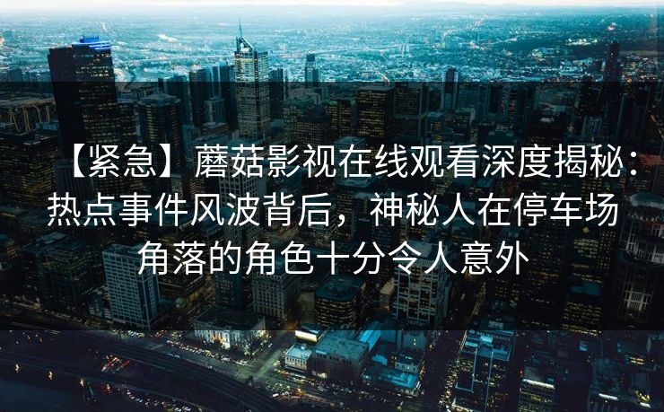 【紧急】蘑菇影视在线观看深度揭秘：热点事件风波背后，神秘人在停车场角落的角色十分令人意外